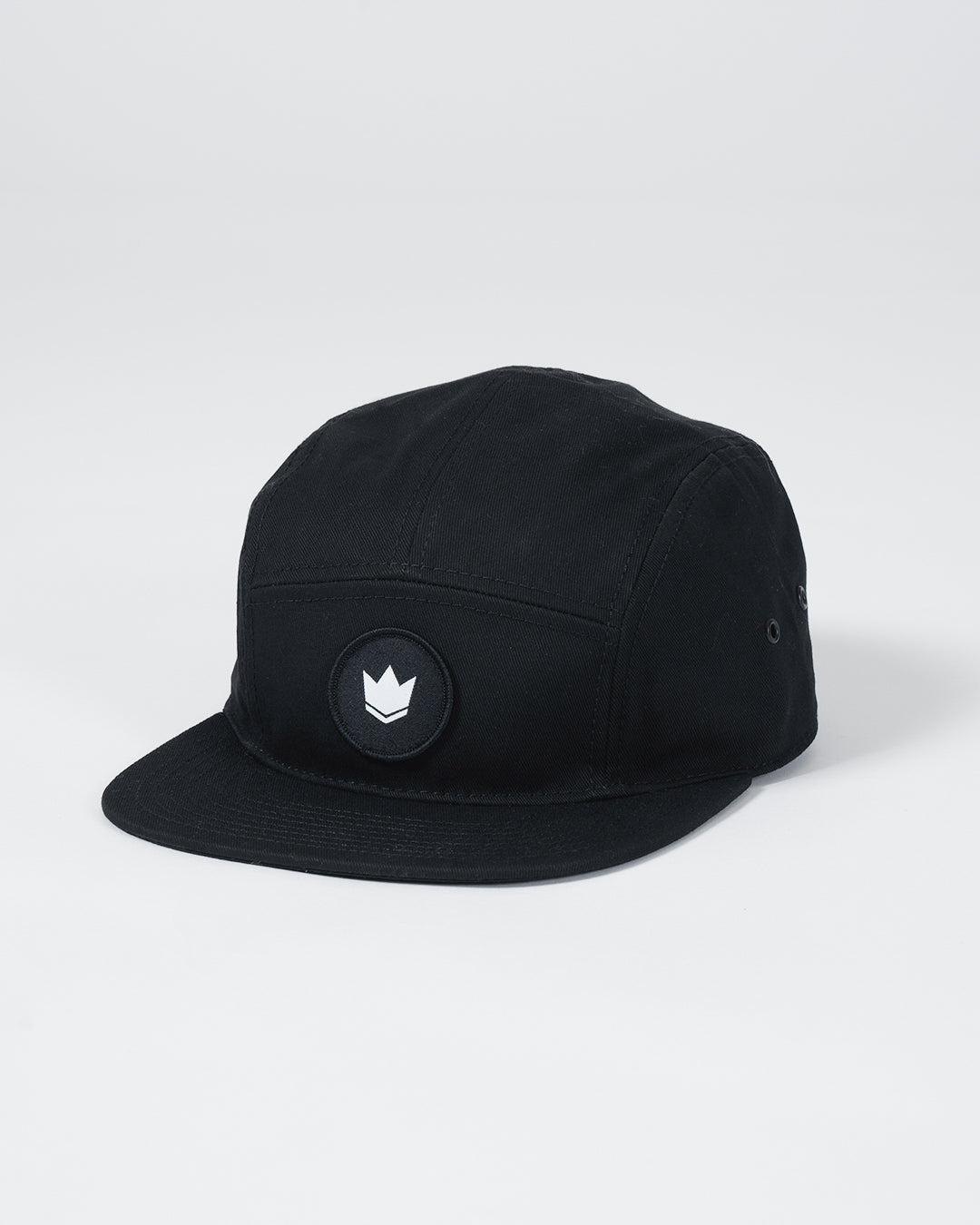 Crown Patch Strapback Hat - Black